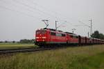 151 166-6 und 151 098-1 mit Leer Erzzug Richtung Hamburg unterwegs am 06.06.2009 bei Woltorf