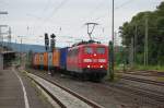 151 052-8 mit einem Containerzug am 6.6.2009 durch Kreiensen