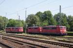 Diese 4 151er warten in Minden (Westf) auf ihren nchsten Einsatz am 02.06.09