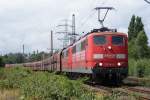 151 143-5 + 151 060-1 mit einem Kohlezug in Hamburg Unterelbe am 09.07.09