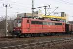 151 134 zog am 24.03.2010 einen gemischten Gterzug durch Lehrte