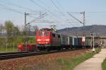 151 127 mit GZ in Richtung Heidelberg.Am 09.04.10 in Grosachsen-Heddesheim.