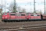 Die 151 099-9 zieht in DT einen Gz durch Koblenz Ltzel am 03.04.2010