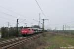 151 006-4 mit einem vollen ARS-Autozug gen Misburg (Ahlten 08.04.10) 