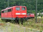 151 084-1 und 151 022-1 sind am 06.08.2005 zum Schiebedienst in Geislingen (Steige) eingeteilt.