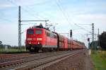 151 103-9 mit Waggons des Typ´s Falns in Friesack(Mark) in Richtung Neustadt Dosse. 23.09.2010