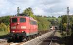 Mein erstes Bild mit meiner neuen Kamara musste natrlich was besonderes sein. Die 151 157-5 fuhr am 25.09.2010 durch Eilendorf.