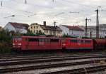 Mnchen - Laim Rangierbahnhof am 29.09.10: 151 144-3 mit 151 152-6 im Schlepptau.