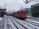 151 131-0 mit einem Gterzug durch Bielefeld. Aufgenommen am 14.12.2010.