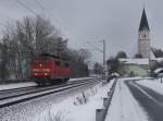 Die 151 129 am 04.01.2011 unterwegs bei Hausbach.