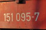 Lok Nummner  151 095-7, fotogrfiert am 12.03.2011.