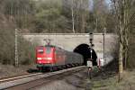 Die 151 127-8 fuhr am 22.03.2011 durch den Eilendorfer Tunnel.