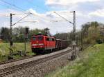 Die 151 001 am 16.04.2011 mit einem Gterzug unterwegs bei Vogl.