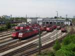 Ein paar BR 151,185 und BR 141 in Mannheim Ranigerbahnhof am 09.05.11
