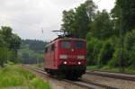 RAILION DB Logistics 151 144-3 als Tfzf Richtung Mnchen, in Assling (Obb); 28.05.2011