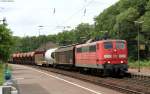 151 081-7 mit einem gemischten Gterzug bei der Laufach 22.6.11