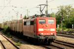 Hier zu sehen die 151 169-0 mit ihrem Hackschnitzelzug am Heimeranplatz in Mnchen am 31.05.2011