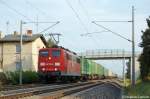 151 066-8 mit dem DB SCHENKERhangartner Zug in Vietznitz Richtung Friesack(Mark) unterwegs. 17.09.2011 