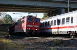 151 097-3 mit einen Kali-Zug aus Neuhof/Fulda kurz hinter Fulda am 26.10.2011