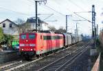 151 146-8 mit Gterzug bei der Ausfahrt aus dem Bf Remagen - 17.01.2012