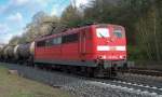 151 023-9 mit einen Kesselzug am 26.04.12 in Vollmerz
