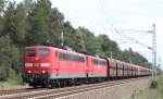 151 104-7 und 151 169-0 mit Falns Ganzzug bei Friesack/Mark am 18.05.2012