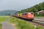 151 102 mit einem KLV nach MOR am 02.06.2012 unterwegs bei Gambach.