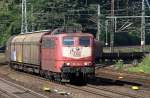 Die orientrote 151 134-4 zieht den 62177 von Stolberg nach Kln Kalk Nord durch Kln West am 26.06.2012