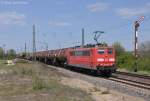 151 053 mit Gterzug am 27.04.2012 in Eggolsheim