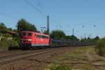151 079-1 ist mit einem Leeren Autozug am 07.09.2012 in Kennelgarten