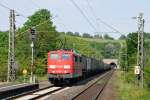 151 041-1 zieht den Ambrogio-Zug durch Eilendorf in Richtung Aachen-West.