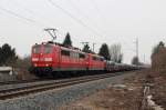 151 016-3 + 151 082-5 mit dem GM 61301 (Oberhausen West - Andernach) in Dsseldorf-Eller am 23.03.13
