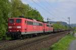 151 150 und 151 100 bei der Durchfahrt Bonn-Limperich bei Bonn-Beuel am 01.05.13!