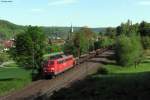 Railion DB Logistics 151 101-3 mit leeren Rungenwagen Richtung Karlsruhe. Aufgenommen am 14.05.2013 bei Bilfingen.