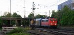 151 133-6 von Railion kommt aus Richtung Kln,Aachen-Hbf mit einem langen  Autologistikzug aus Heilbronn nach Ruisbroek(B) und fhrt in Aachen-West ein in der Abendstimmung am Abend des 15.5.2013.