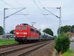 151 078-3 mit einem Kalkzug bei Geilenkirchen Sggerath ( KBS 485) am 10.7.2013 nach Aachen