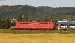 151 043-7 mit einem Autozug bei Heddesheim 8.7.13