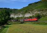 151 061 + 151 155 mit einem Gterzug am 28.09.2013 bei Himmelstadt.