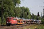 151 086 am 8.7.13 mit einem Autozug in Ratingen-Lintorf.