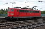 Lokportrait von 151 129-4, als sie am Morgen des 24.05.2014 als Lz durch den Hauptbahnhof von Ludwigshafen (Rhein) durchfährt.