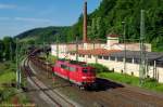 151 130 DB Schenker mit gemischten Güterzug am 31.05.2014 in Kronach gen Saalfeld. 