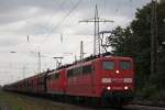 151 086+151 037 mit einem Kohlezug am 19.9.13 in Ratingen-Lintorf.