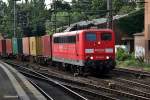 151 141-9 zog einen containerzug durch hh-harburg,datum 08.08.14