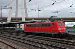 Nachschuss auf 151 129-4 als sie am 24.05.2014 als Lz durch den Bahnhof Ludwigshafen (Rhein) Hbf gen Mannheim fuhr.
