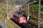 151 063-6 DB als Schublok ber die Frankenwaldrampe am 24.10.2014.