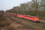 151 104 mit CS 60205 (Hamburg-Waltershof Hansaport–Beddingen VPS) am 12.03.2011 zwischen Winsen (Luhe) und Radbruch