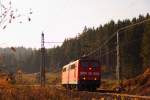 151 028-8 DB Schenker im Frankenwald bei Steinbach am 03.11.2014.