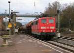 151 167-4 mit gemischtem Güterzug in Fahrtrichtung Norden. Aufgenommen am 22.03.2014 in Eichenberg.
