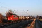 151 135 mit einem Gterzug bei Hattenhofen (15.01.2007)