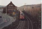 Die 151 075 befrdert einen Coilzug richtung Hagen-Vorhalle.Aufgenommen im Frhjahr 2006 bei Wetter Ost.